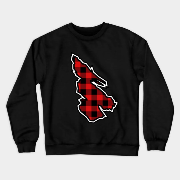 Salt Spring Island Silhouette in Black and Red Plaid - Simple Pattern - Salt Spring Island Crewneck Sweatshirt by Bleeding Red Paint